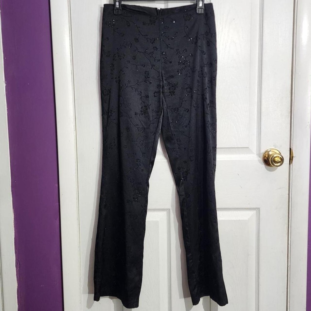 Vintage Black Floral Dress Pants